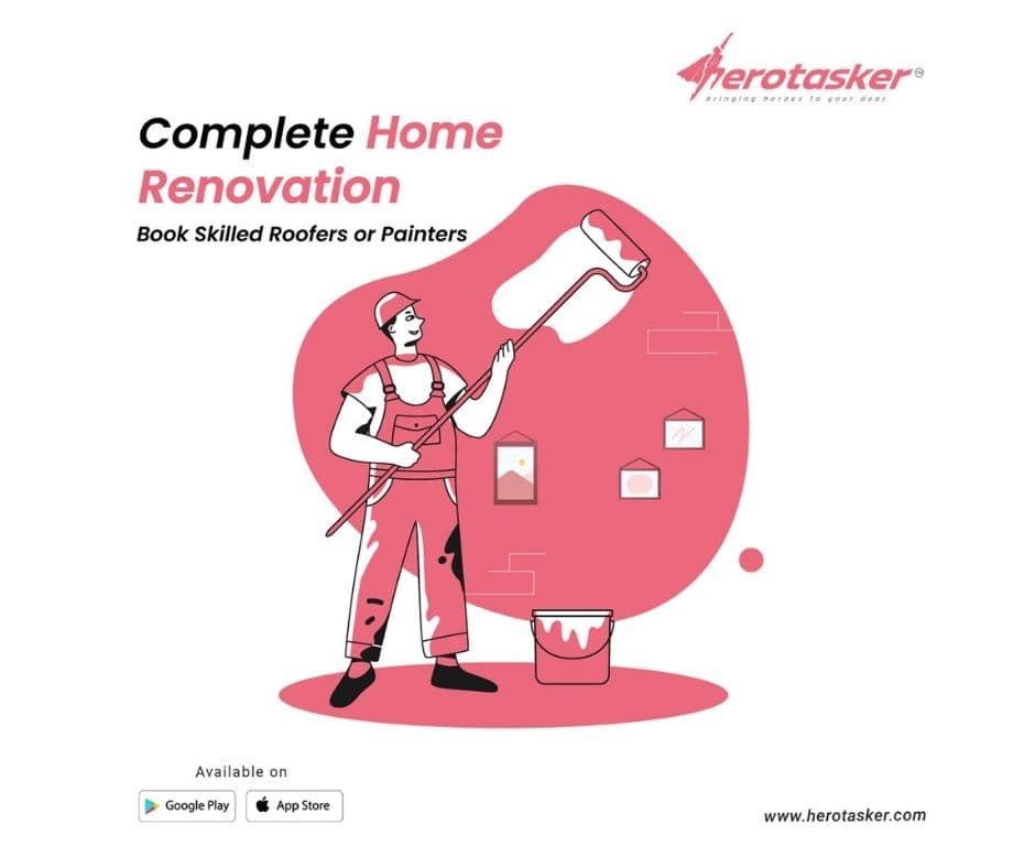 HeroTasker brand collage with the bringing heroes to your door tagline